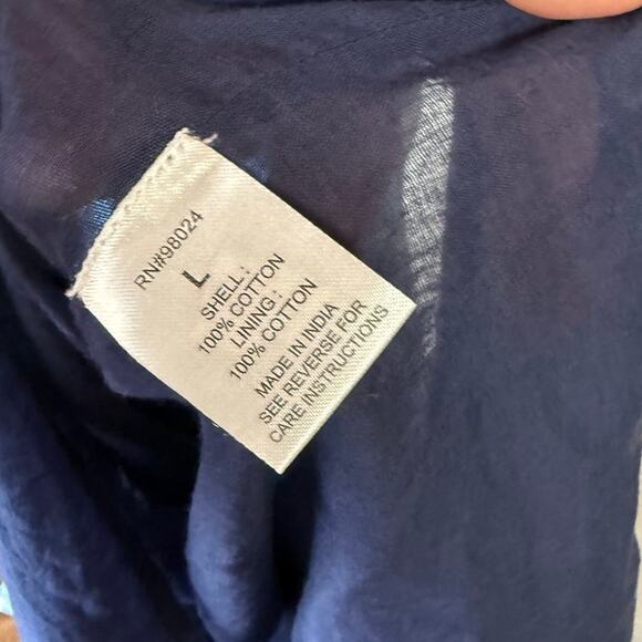 Love The Label Elise Boho Indie Printed Midi Dress Puff Sleeve Blue L - Picture 6 of 6